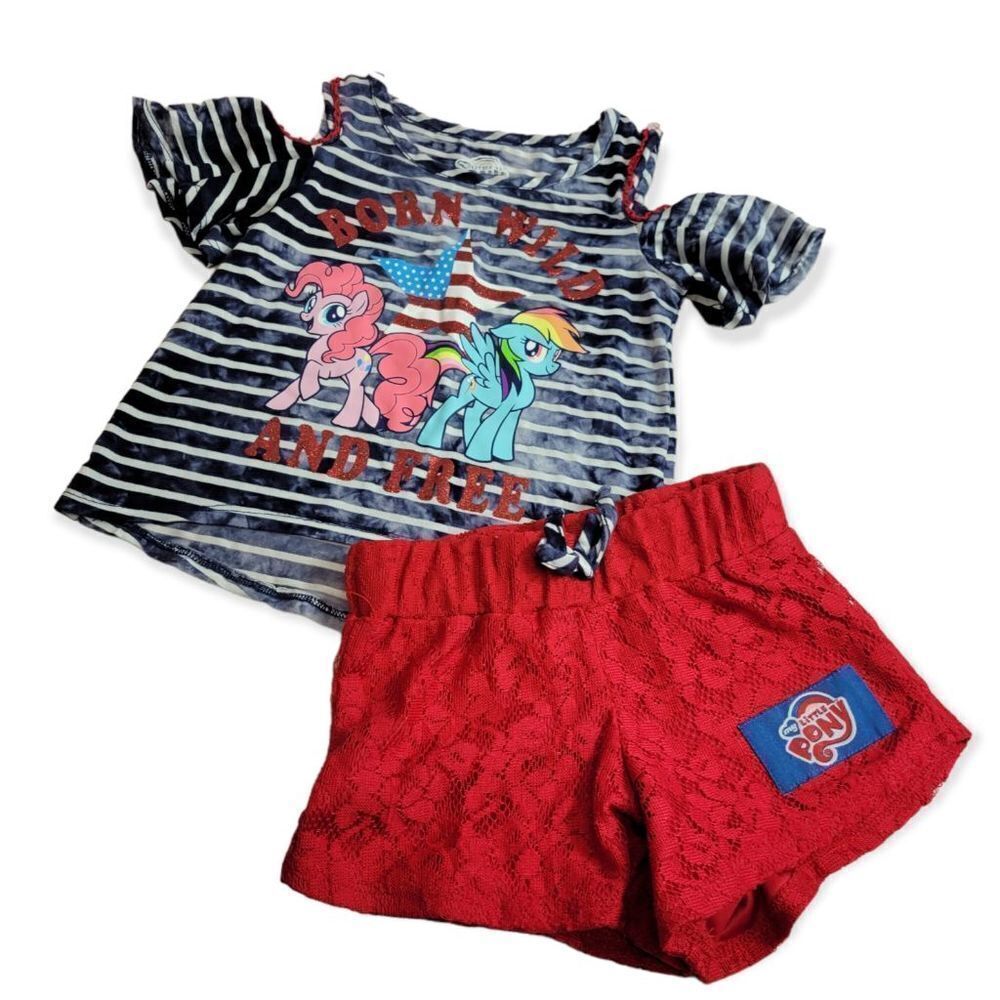 My Little Pony cold shoulder patriotic outfit 4T